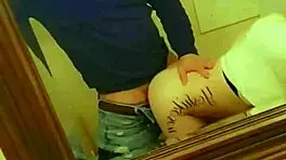 Teen Sucks Cock In Bathroom Mirror