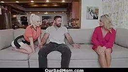 To help madison wind down, joey picks her up and eats her out in the dining room with gia ohmy and madison brite!