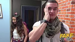 Yo, check this fake hostel teen 18+ banging a stranger while boyfriend showers!