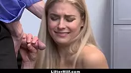 Me and my blonde milf friend got arrested for shoplifting, and the security guard punished us good. Oops, I mean, it was intense!