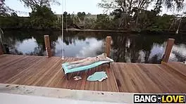 Hey, check out big poolside booty with John Legendary and Kelsey Kane!