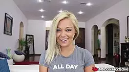 Blindfolded kenzie green sucks stepbro's big cock