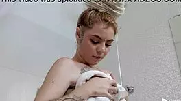 Beautiful Teen Relaxes in Bath, Showing Small Tits and Pussy Lips Intensely.