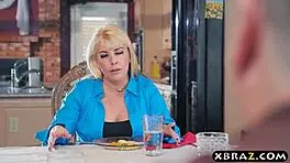 teens hanging out in the kitchen after dinner