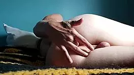 Petite Transsexual Brunette Plays with Toys in Solo Session