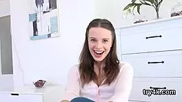 Natural Teen 18+ Sucks Penis in POV, WOW!