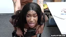 black teen gal getting slammed from behind by lp officer's hard dick?