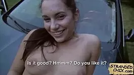 Spy On Amateur Babe Jenny Dark Giving Blowjob While Driving In Public Outdoor Reality POV Scene.