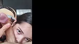 Hey, wanna see this hottie suck before riding? Featuring White Moon!