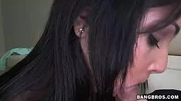 The Petite Brunette Teen Babe Ariana Marie Is Slowly Stripping in Her Bedroom, Showing Off Her Curves