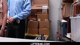 Obedient teen shoplifter gets roughly fucked by dirty officer