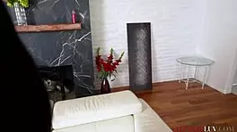 Inside with Payton Preslee and Mike Mancini, she gives blowjob and shows big tits in POV.