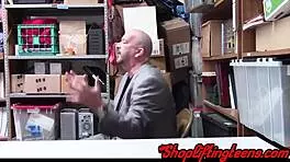 Shoplifter blows cop's cock in hidden cam reality fuck