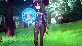 Genshin Impact Mona receives oral and assfucking.