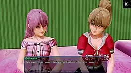 Intense deepthroat and anal action in harem hotel gameplay with monster cocks.