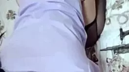 Black stockings girlfriend gets blowjob and doggy fucking