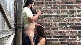 slutty teen gives blowjob in public?