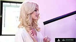 Nuru massage turns wild as Emma Rosie rides her old teacher hard.