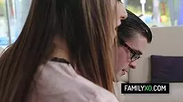 Blonde stepsister Avery Adair teaches nerdy stepbrother pussy fucking skills