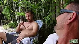 Riley Star Sucks Kyle Masons Hard Cock By The Pool