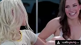 Chloe Cherry bangs Adria Rae and sorority bestie after losing game