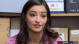 Petite Teen Shoplifter Sucks Hung Mall Cop's Cock