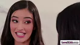 Hey, wanna see a busty babe and stepmom lick a petite 18+ bff?