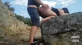 Outdoor doggy style assfucking and creampie with my stepsister