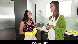 povmum shows asian milf stepmom christy love teaching blowjob to teen stepsis kimmy kim