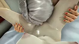 I dominate the tall japanese brunette teen in bondage, licking her as a muscular bodybuilder