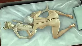 I dominate the tall japanese brunette teen in bondage, licking her as a muscular bodybuilder