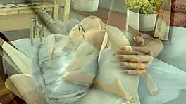 I dominate the tall japanese brunette teen in bondage, licking her as a muscular bodybuilder