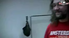 Hey, blonde teen with perfect tits, ready for first porn?