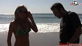 Hey, blonde teen with perfect tits, ready for first porn?