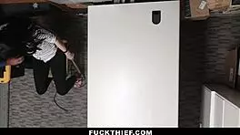 Hey, that burglar got a blowjob in the garage to avoid trouble