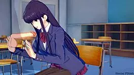 i watched komi get a blowjob and cumshot in the college classroom