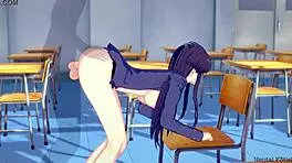 i watched komi get a blowjob and cumshot in the college classroom