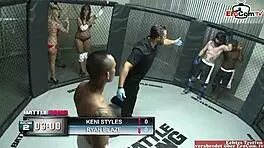 Blonde slut with natural tits fucks the boxing winner