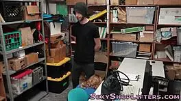 Busty amateur takes cum and gets caught