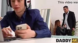 Hey, making a deposit with daddy's big cock in her shaved pussy... 😏