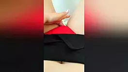 Shy stepsister couldn't wait and masturbated her tight pussy