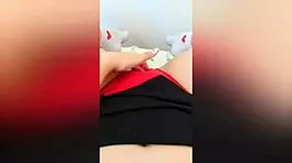 Shy stepsister couldn't wait and masturbated her tight pussy