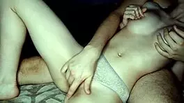 in the mutual caresses, she gave a handjob and blowjob while riding cowgirl style