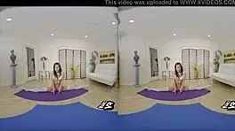 hot yoga girl rides your dick vr, doesn't she? wanna feel that shaved pussy?