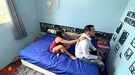 oh god, watch this cuckold watch his prostitute suck the fat brocha's cock doggystyle bent over with natural small tits