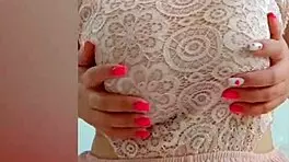 Young Cutie In Pink Dress Teasing Her Natural Tits And Fingering Herself On Camera - Depravedminx