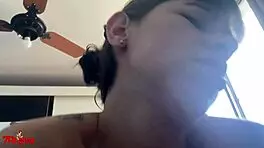 oh god, watch this cuckold watch his prostitute suck the fat brocha's cock doggystyle bent over with natural small tits