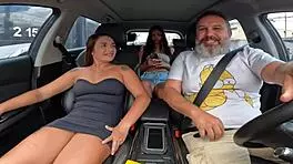 Brazilian Debutante Gets Naked in Car and Decides to Make a Porn Film