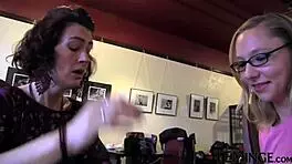 Blonde co-ed at party gets finger fucked in group threesome