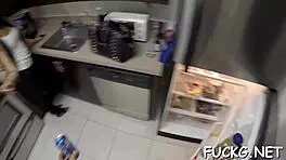 Intensely riding guy's cock on hidden spycam.